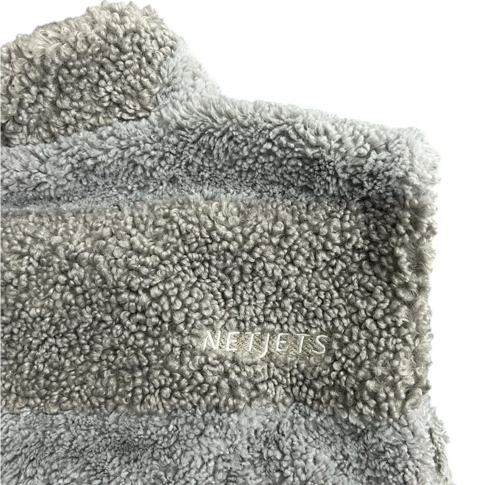 Dylan Los Angeles Women’s Gray Faux Shearling Fleece Vest Size Large Soft Sherpa